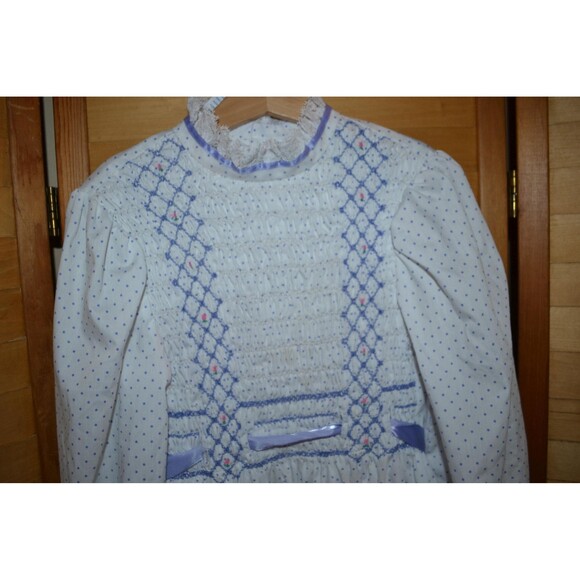 Polly Flinders Smocked Ruffles and Polka Dots Dress Vintage - Picture 2 of 5